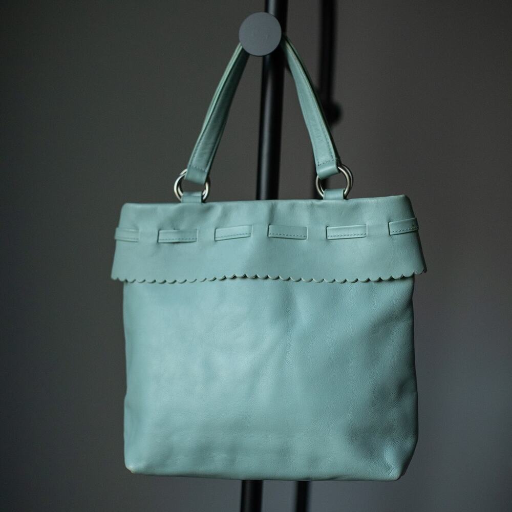 Vintage Furla Vintage Leather Purse Mini Tote Bag Mint Green